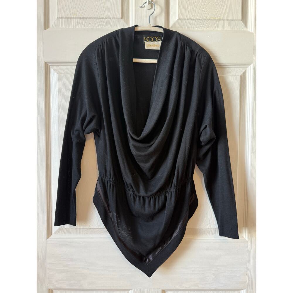 Vintage Koos van den Akker 100% Wool Cowl Neck V Waistline Avante Garde Top